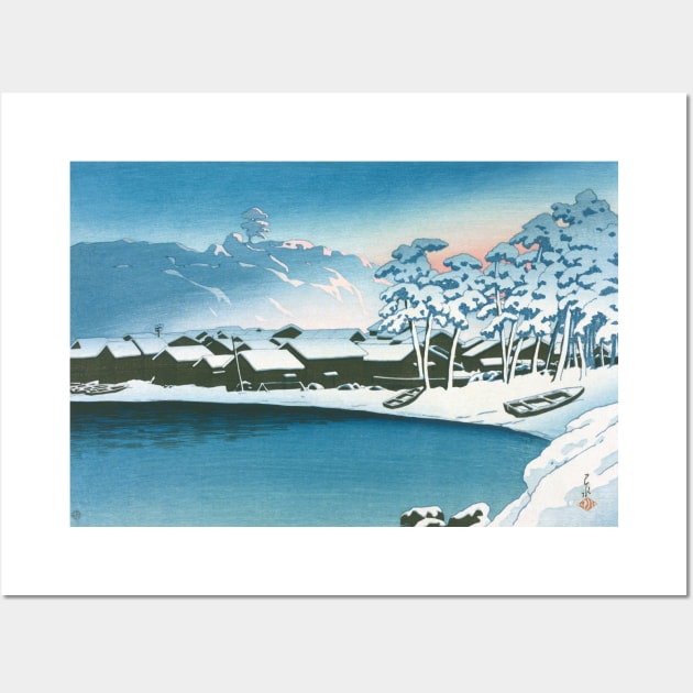 Dawn Snow at the Port of Ogi by Kawase Hasui Wall Art by Takeda_Art